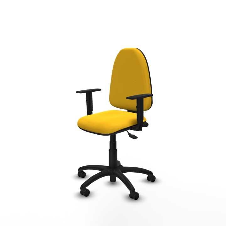 Piqueras y Crespo Ayna AS similpiel amarillo brazos 1D base poliamida ruedas engomadas 50mm