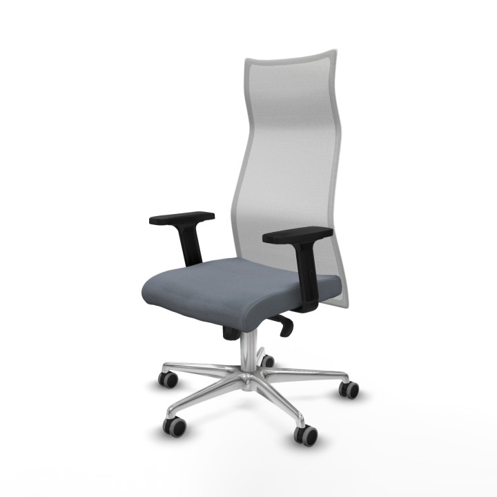 Piqueras y Crespo Albacete malla sincro malla blanca bali gris brazos 2D base aluminio ruedas 65mm engomadas