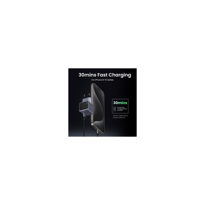 Ugreen Nexode S 30W USB-C GaN Fast Charger EU gray Teléfono móvil, Batería portátil, Teléfono Gris Corriente alterna Interior