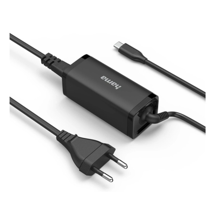 Hama 00200023 adaptador e inversor de corriente Interior 65 W Negro