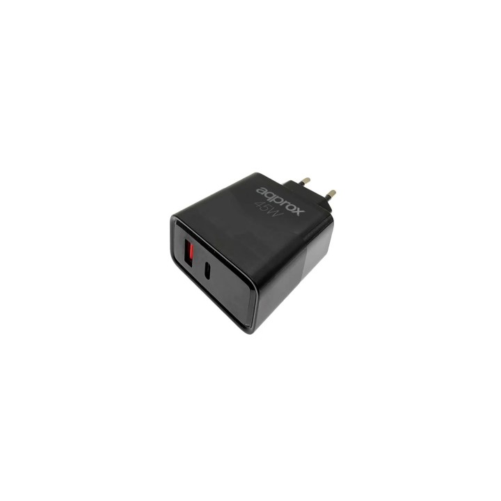 Approx APPUSBWALL45W Cargador 45W QC 1x USB A + 1 x USB C+Cable