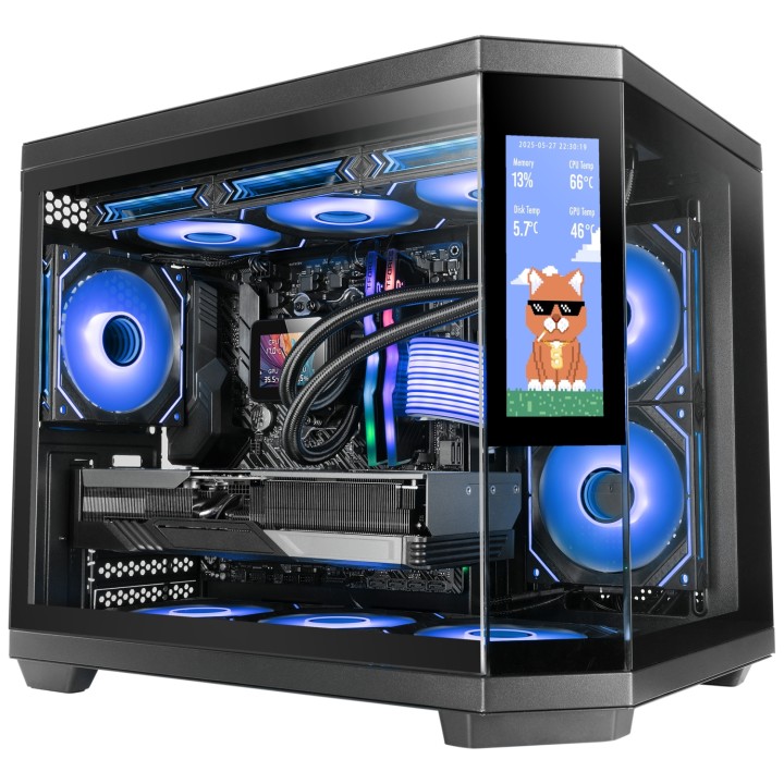 Mars Gaming MC3TCORELCDM carcasa de ordenador Mini Tower Negro