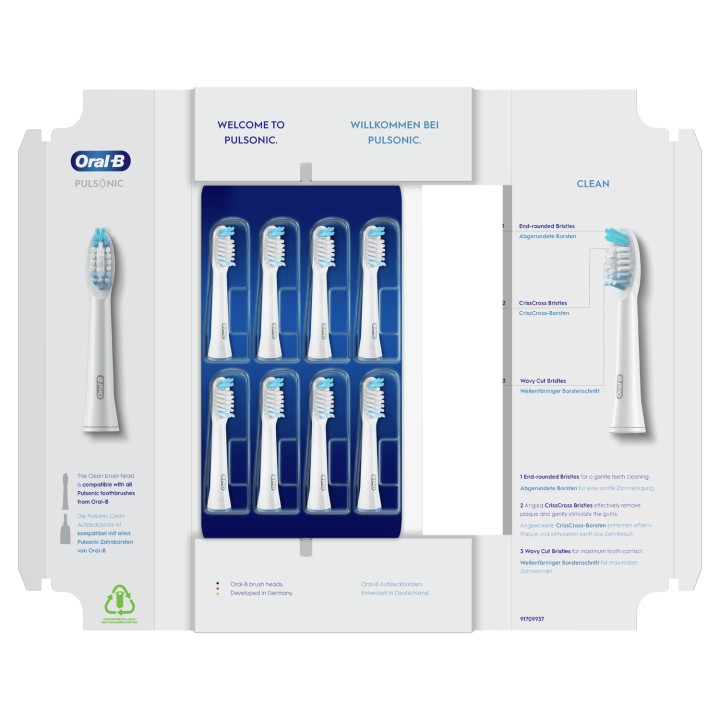 Oral-B Pulsonic Clean 81748491 cepillo de cabello 8 pieza(s) Blanco