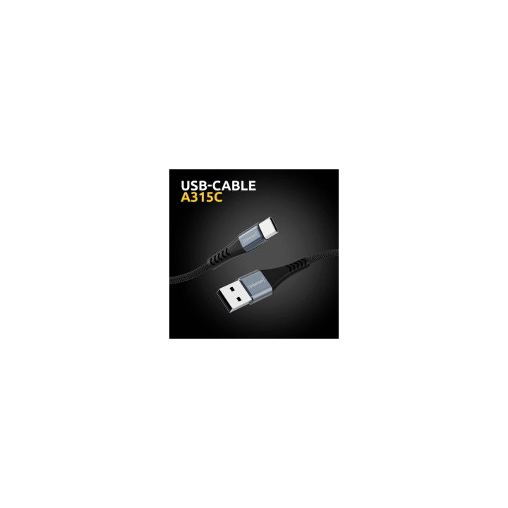 Intenso Cable de carga/datos USB-C A315C, 1,5 m, carga rápida hasta 60 vatios, negro