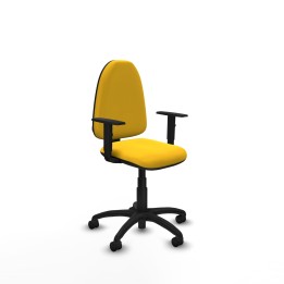 Piqueras y Crespo Ayna CP similpiel amarillo brazos 1D base poliamida ruedas nailon 50mm