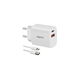 Approx APPUSBWALL20W Cargador 20W QC 1 x USB A + 1 USB C + cable