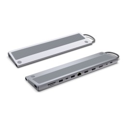 Ewent EW1150 base para portátil y replicador de puertos Alámbrico USB 3.2 Gen 1 (3.1 Gen 1) Type-C Aluminio