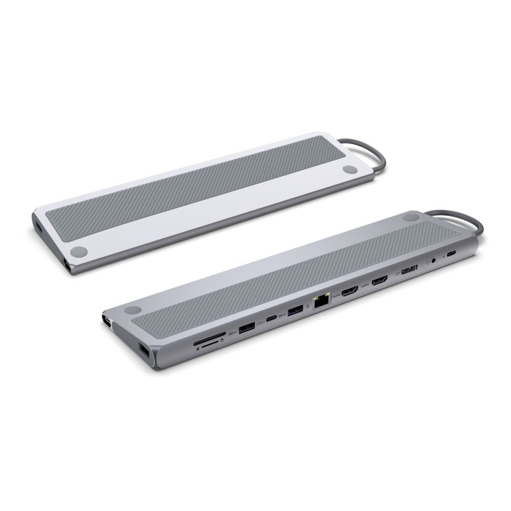 Ewent EW1150 base para portátil y replicador de puertos Alámbrico USB 3.2 Gen 1 (3.1 Gen 1) Type-C Aluminio