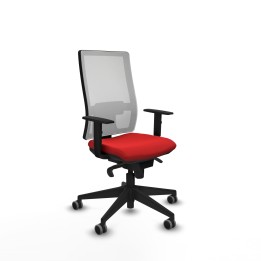 Piqueras y Crespo Horna sincro malla blanca similpiel rojo brazos 1D base piramidal ruedas 65mm engomadas