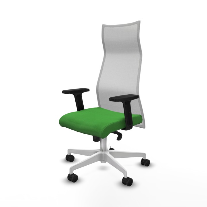 Piqueras y Crespo Albacete malla sincro malla blanca bali verde brazos 2D base blanca ruedas 65 mm nailon