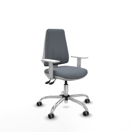 Piqueras y Crespo Elche blanca asincro bali gris brazos blancos base cromada ruedas 65mm engomadas