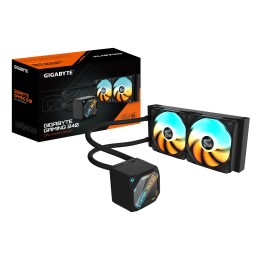 GIGABYTE GAMING 240 Refrigeración Líquida para CPU - 2x120mm Ventiladores ARGB, mecanismo de enclavamiento deslizante,