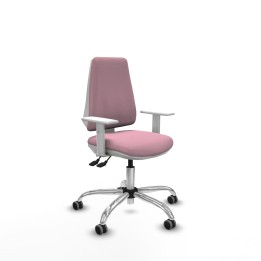 Piqueras y Crespo Elche blanca asincro bali rosa brazos blancos base cromada ruedas 65mm engomadas