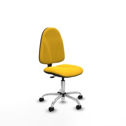 Piqueras y Crespo Algarra CP similpiel amarillo base cromada ruedas nailon 50mm