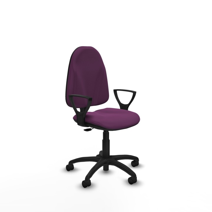 Piqueras y Crespo Algarra CP similpiel morado brazos fijos base poliamida ruedas nailon 50mm