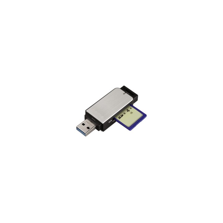Hama 123900 lector de tarjeta USB 3.2 Gen 1 (3.1 Gen 1) Negro, Plata
