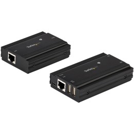 StarTech.com Hub Concentrador Extensor USB 2.0 de 4 Puertos por un Solo Cable Ethernet CAT5e/CAT6 RJ45 - 100m - Juego de