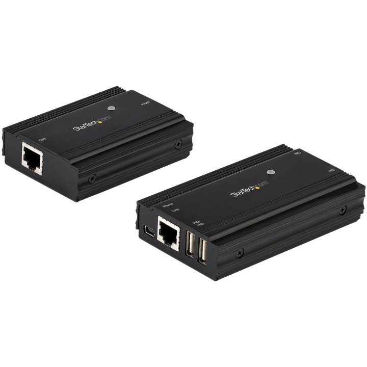 StarTech.com Hub Concentrador Extensor USB 2.0 de 4 Puertos por un Solo Cable Ethernet CAT5e/CAT6 RJ45 - 100m - Juego de