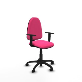Piqueras y Crespo Ayna CP similpiel rosa brazos 1D base poliamida ruedas nailon 50mm