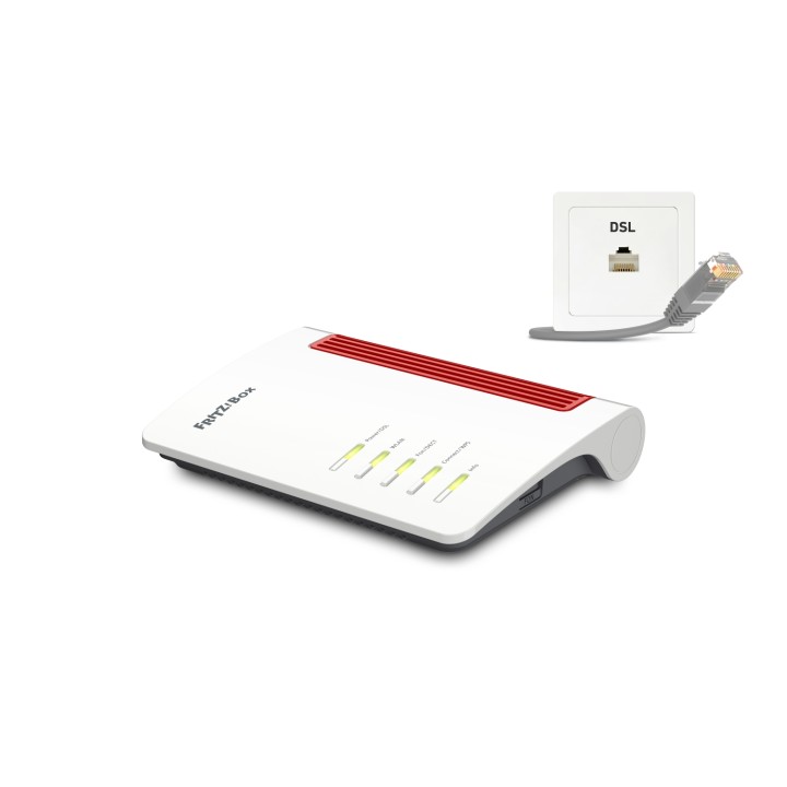 Box FRITZ! 7530 AX router inalámbrico Gigabit Ethernet Doble banda (2,4 GHz / 5 GHz) Gris, Rojo, Blanco