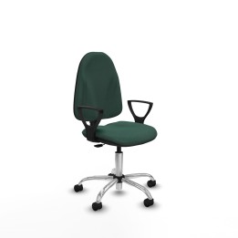 Piqueras y Crespo Algarra CP bali verde botella brazos fijos base cromada ruedas nailon 50mm