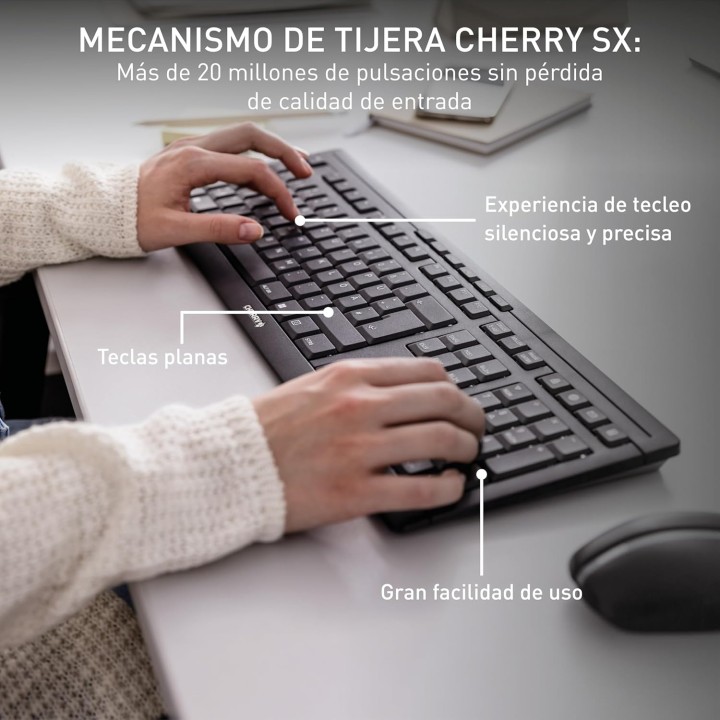 CHERRY Stream Desktop Recharge teclado Ratón incluido Universal RF inalámbrico QWERTZ Alemán Gris