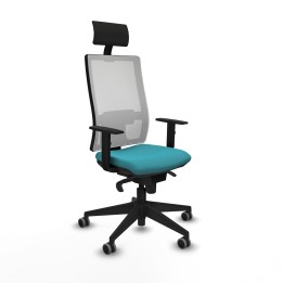 Piqueras y Crespo Horna sincro malla blanca bali turquesa brazos 1D base piramidal cabecero fijo ruedas 65mm engomadas
