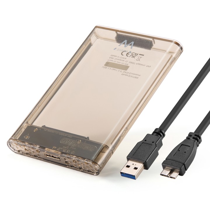 Ewent EW7069 caja para disco duro externo Caja externa para unidad de estado sólido (SSD) Transparente 2.5"