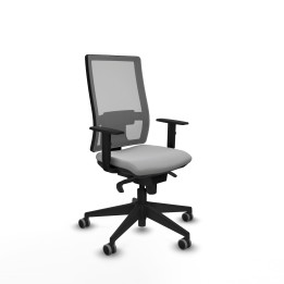 Piqueras y Crespo Horna sincro malla gris bali gris claro brazos 1D base piramidal ruedas 65mm engomadas
