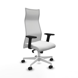 Piqueras y Crespo Albacete malla sincro malla blanca bali blanco brazos 2D base blanca ruedas 65 mm nailon