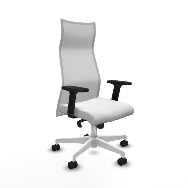Piqueras y Crespo Albacete malla sincro malla blanca bali blanco brazos 2D base blanca ruedas 65 mm nailon