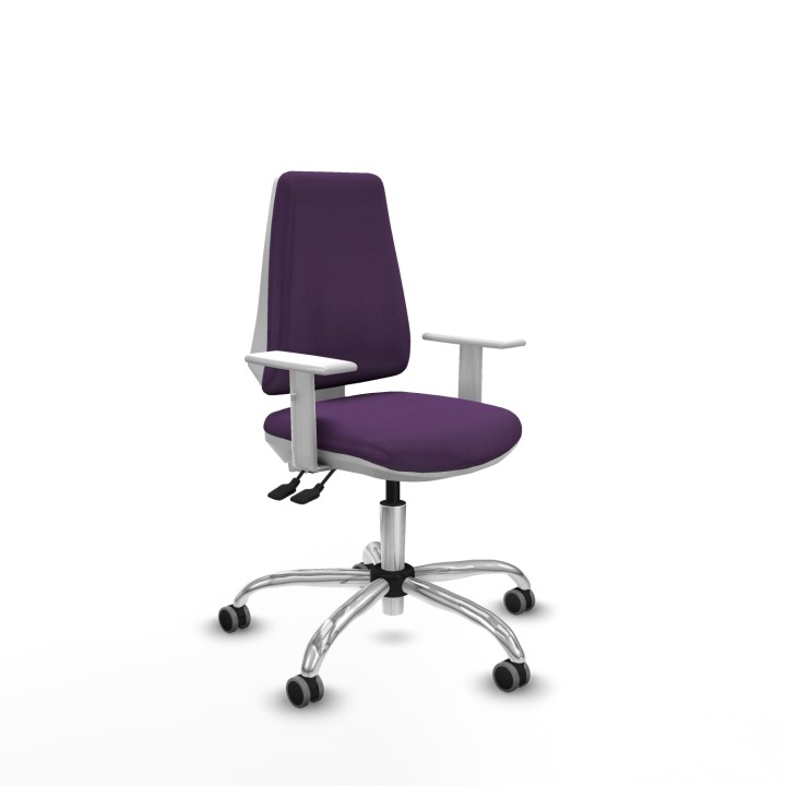Piqueras y Crespo Elche blanca asincro bali morado brazos blancos base cromada ruedas 65mm engomadas