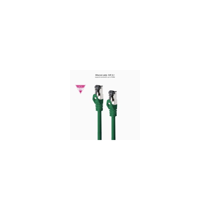 Nanocable Cable de Red Latiguillo Cat.8.1 2GHz LSZH SSTP AWG26, Verde, 0.5 m