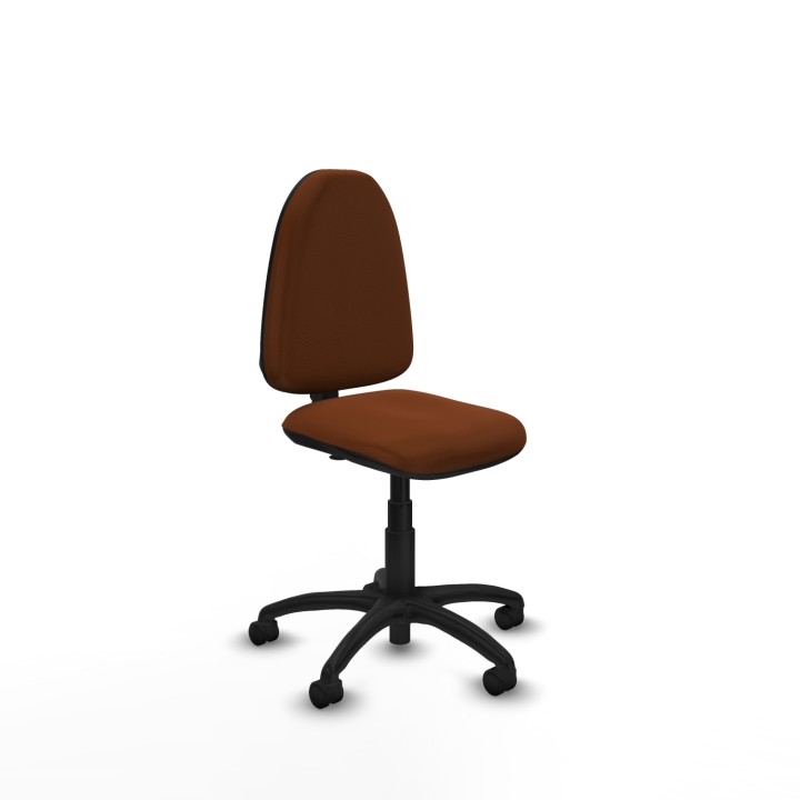Piqueras y Crespo Ayna CP similpiel marrón sin brazos base poliamida ruedas nailon 50mm