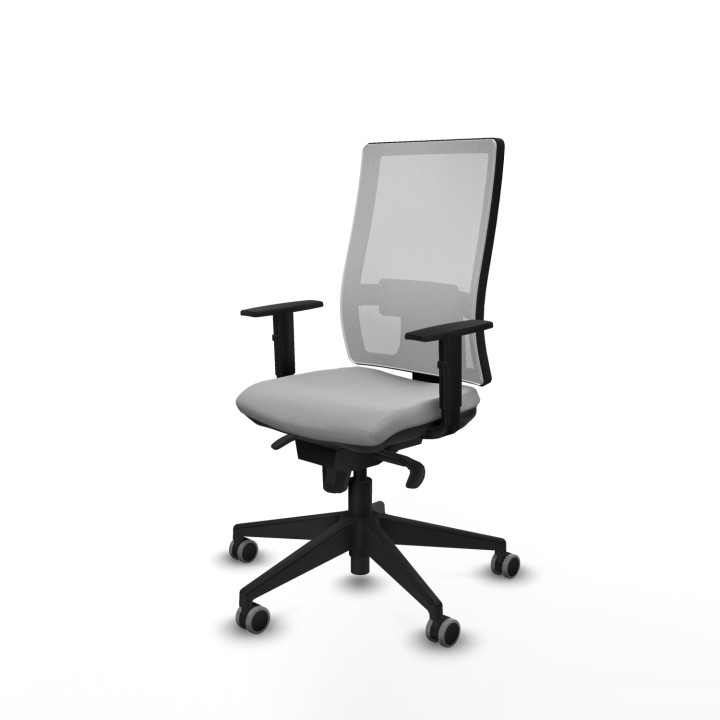 Piqueras y Crespo Horna sincro malla blanca bali gris claro brazos 1D base piramidal ruedas 65mm engomadas