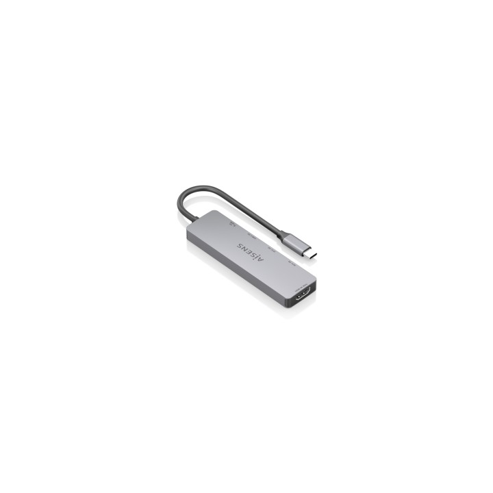 AISENS USB-C Dock 5 en 1, USB-C a 1xHDMI 2xUSB-A 1xUSB-C 1xUSB-C PD, Gris, 15cm