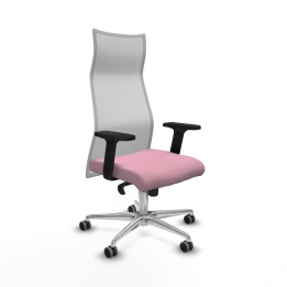Piqueras y Crespo Albacete malla sincro malla blanca bali rosa brazos 2D base aluminio ruedas 65mm engomadas