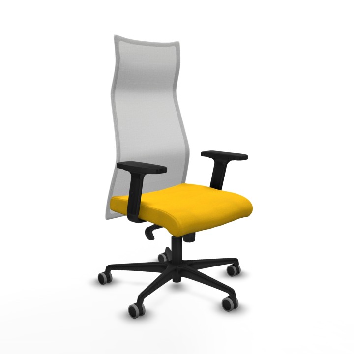 Piqueras y Crespo Albacete malla sincro malla blanca bali amarillo brazos 2D base nailon ruedas 65mm engomadas