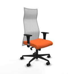 Piqueras y Crespo Albacete malla sincro malla blanca bali naranja brazos 1D base nailon ruedas 65 mm nailon