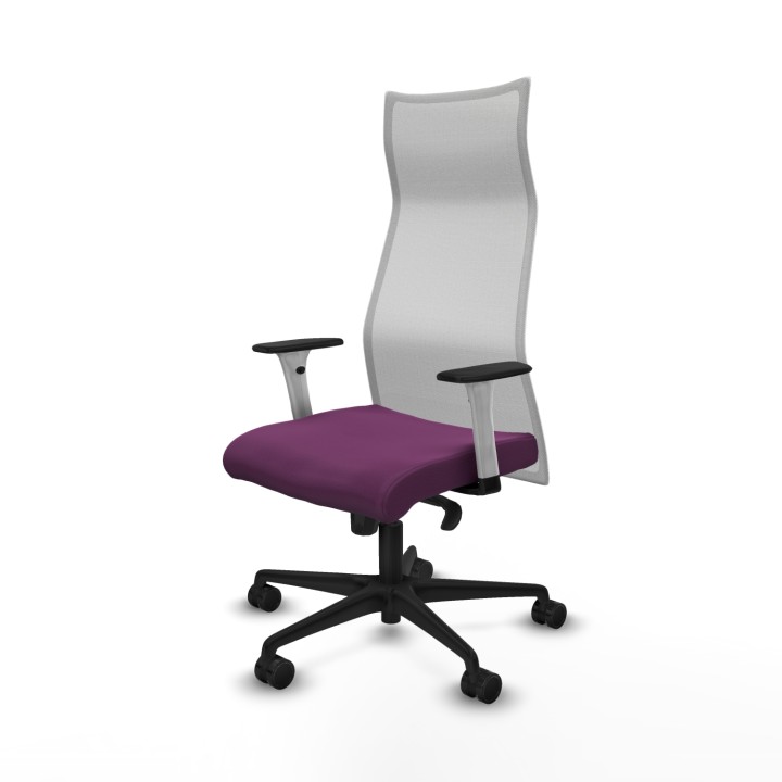Piqueras y Crespo Albacete malla sincro malla blanca similpiel morado brazos blancos base nailon ruedas 65 mm nailon