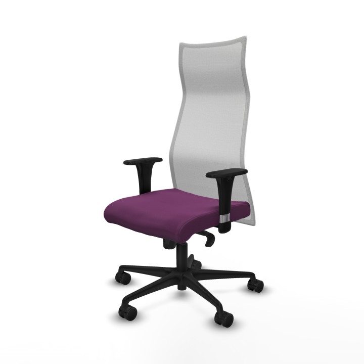 Piqueras y Crespo Albacete malla sincro malla blanca similpiel morado brazos 1D base nailon ruedas 65 mm nailon