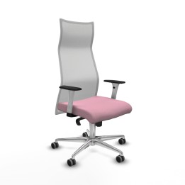 Piqueras y Crespo Albacete malla sincro malla blanca bali rosa brazos blancos base aluminio ruedas 65mm engomadas
