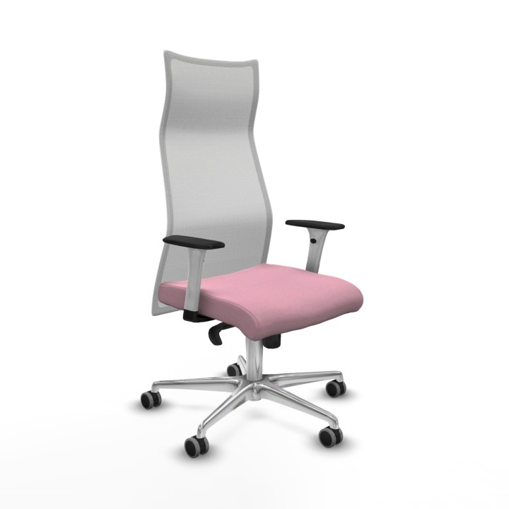 Piqueras y Crespo Albacete malla sincro malla blanca bali rosa brazos blancos base aluminio ruedas 65mm engomadas