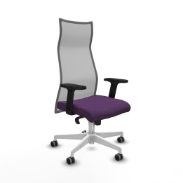 Piqueras y Crespo Albacete malla sincro malla gris bali morado brazos 2D base blanca ruedas 65mm engomadas