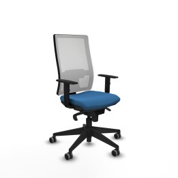 Piqueras y Crespo Horna sincro malla blanca similpiel azul claro brazos 1D base piramidal ruedas 65mm engomadas