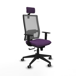 Piqueras y Crespo Horna traslack malla gris bali morado brazos 1D base piramidal cabecero 2D ruedas 65mm engomadas