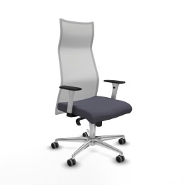 Piqueras y Crespo Albacete malla sincro malla blanca bali gris oscuro brazos blancos base aluminio ruedas 65mm engomadas