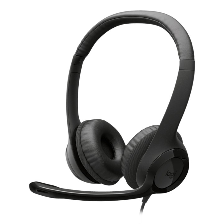 Logitech Auriculares con Cable H390 para PC/Portátil, Auriculares Estéreo con Micrófono con Supresión de Ruido, USB-C,
