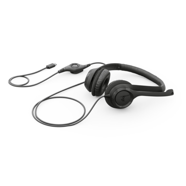 Logitech Auriculares con Cable H390 para PC/Portátil, Auriculares Estéreo con Micrófono con Supresión de Ruido, USB-C,