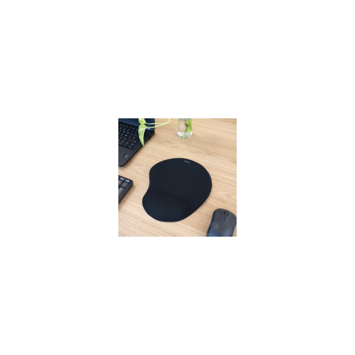 TooQ Alfombrilla para ratón ergonómica con reposamuñecas de gel, Negro
